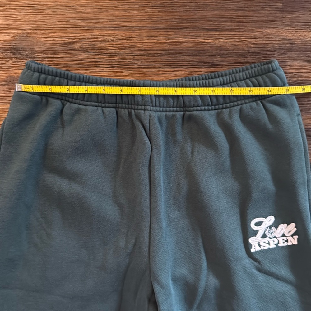 PINK Victoria’s Secret Deep Forest Green Ivy Fleece Campus Sweatpants Medium NWT - Picture 8 of 10